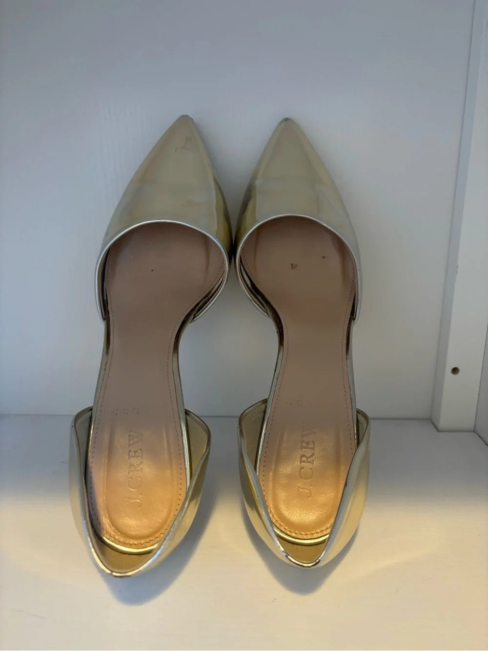 Silver Pointed-Toe J-Crew Stiletto Pumps